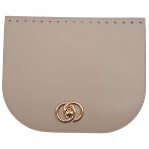 Çanta Aksesuar 24x19 cm Suni Deri Bej Renk Kapak Light Gold Metalli