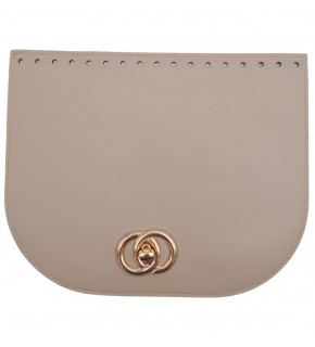 Çanta Aksesuar 24x19 cm Suni Deri Bej Renk Kapak Light Gold Metalli