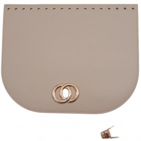Çanta Aksesuar 24x19 cm Suni Deri Bej Renk Kapak Light Gold Metalli