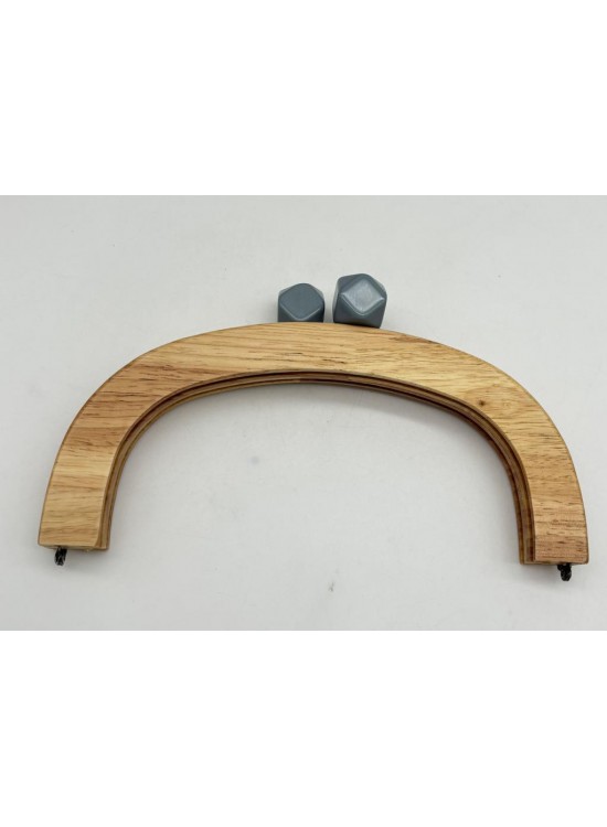 Çanta Aksesuar 25 Cm Açık Renk  Oval Ahşap Burs Gri Renk Toplu