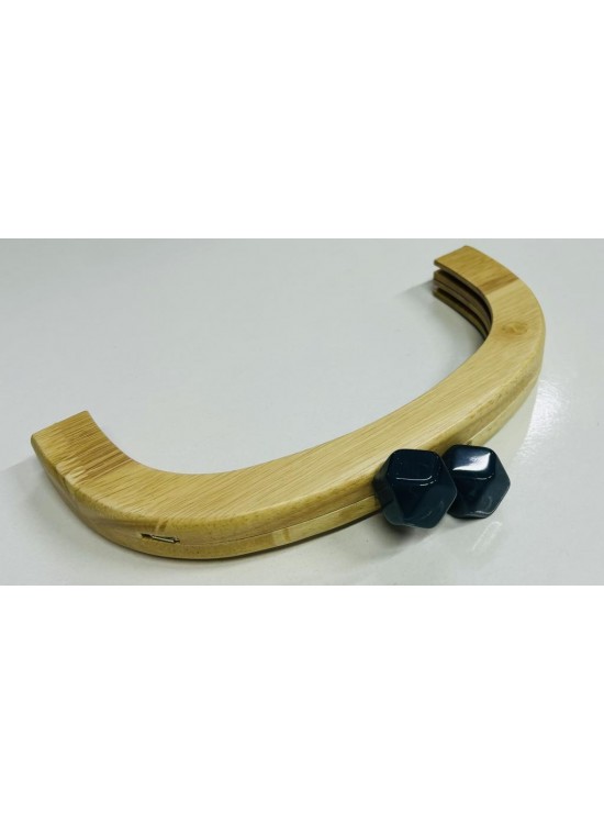 Çanta Aksesuar 25 Cm Açık Renk  Oval Ahşap Burs Petrol Renk Toplu