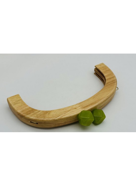 Çanta Aksesuar 25 Cm Açık Renk  Oval Ahşap Burs Yeşil  Renk Toplu