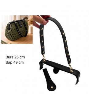 Çanta Aksesuar 25 Cm Lüks Model Çanta Seti Siyah Light Gold Metalli