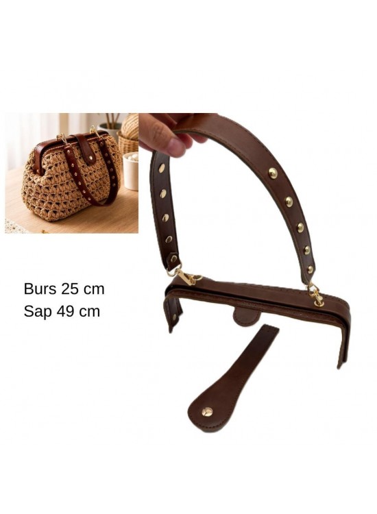 Çanta Aksesuar 25 Cm Lüks Model Çanta Seti Taba Light Gold Metalli