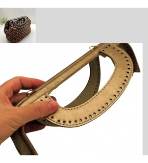 Çanta Aksesuar 25 cm Suni Derili Gold Renk Gizli Çanta Bursu Yeni Model