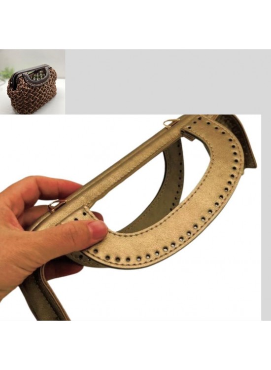 Çanta Aksesuar 25 cm Suni Derili Gold Renk Gizli Çanta Bursu Yeni Model