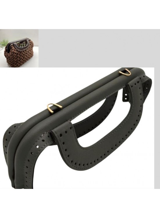 Çanta Aksesuar 25 cm Suni Derili Gri Renk Gizli Çanta Bursu Yeni Model