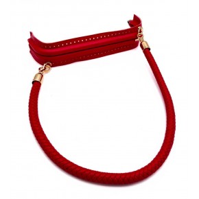 Çanta Aksesuar 25 cm Suni Derili  Kırmızı Renk Gizli Çanta Bursu Deri Kulplu