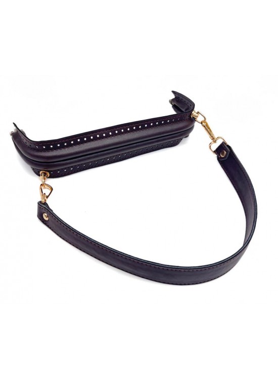 Çanta Aksesuar 25 cm Suni Derili  Koyu Kahve Renk Gizli Çanta Bursu Deri Kulplu