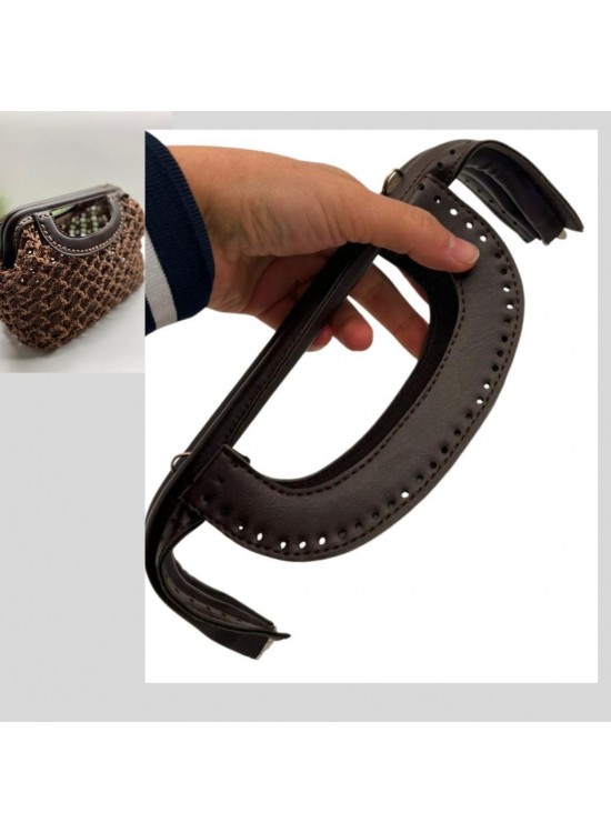 Çanta Aksesuar 25 cm Suni Derili Koyu Kahve Renk Gizli Çanta Bursu Yeni Model