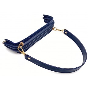 Çanta Aksesuar 25 cm Suni Derili  Lacivert Renk Gizli Çanta Bursu Deri Kulplu