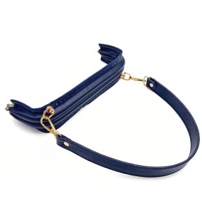 Çanta Aksesuar 25 cm Suni Derili  Lacivert Renk Gizli Çanta Bursu Deri Kulplu