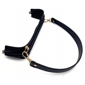 Çanta Aksesuar 25 cm Suni Derili  Siyah Renk Gizli Çanta Bursu Deri Kulplu