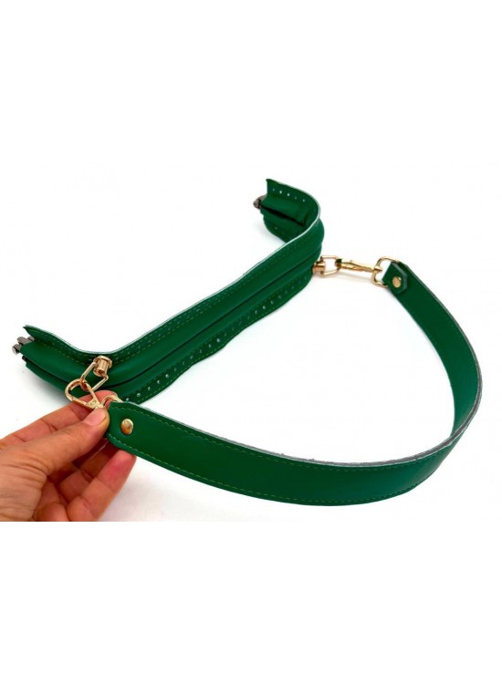 Çanta Aksesuar 25 cm Suni Derili  Yeşil Renk Gizli Çanta Bursu Deri Kulplu
