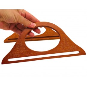 Çanta Aksesuar  25x12  cm  Desenli  İthal Ahşap Çanta Sapı