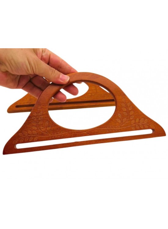Çanta Aksesuar  25x12  cm  Desenli  İthal Ahşap Çanta Sapı