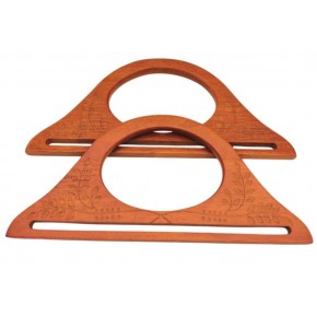 Çanta Aksesuar  25x12  cm  Desenli  İthal Ahşap Çanta Sapı