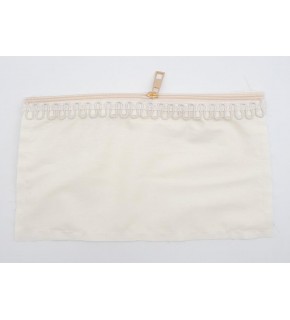 Çanta Aksesuar 25x15 cm Dikilmiş Fermuarlı Astar Krem Renk