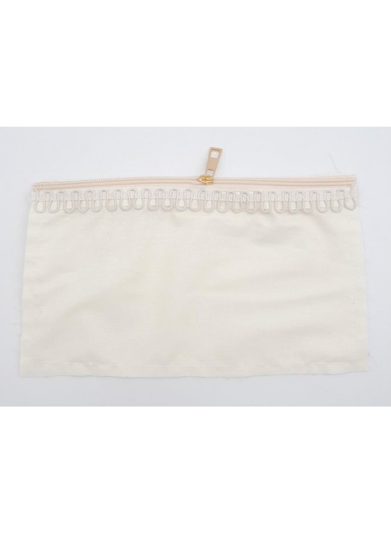 Çanta Aksesuar 25x15 cm Dikilmiş Fermuarlı Astar Krem Renk