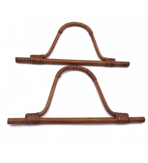 Çanta Aksesuar 27 cm Gerçek Bambu Çanta Sapı Koyu Renk