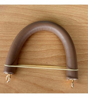 Çanta Aksesuar 27 cm Rulo Model Suni Deri Açık Vizon Çanta Sapı Light Gold Metalli