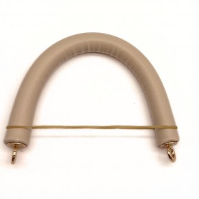 Çanta Aksesuar 27 cm Rulo Model Suni Deri Krem Çanta Sapı Light Gold Metalli