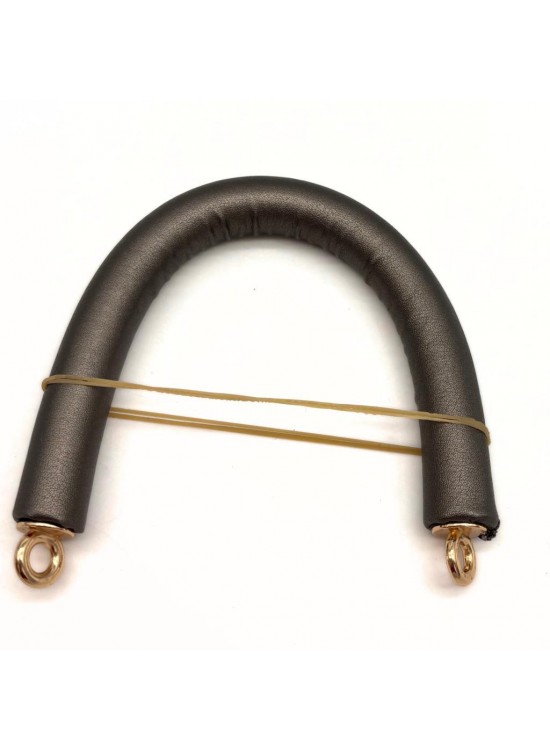 Çanta Aksesuar 27 cm Rulo Model Suni Deri Parlak Gri Çanta Sapı Light Gold Metalli