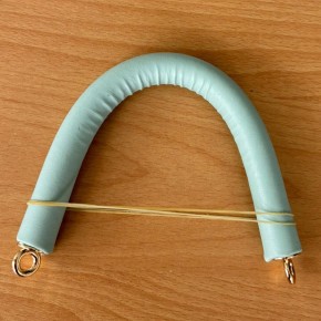 Çanta Aksesuar 27 cm Rulo Model Suni Deri Su Yeşili Çanta Sapı Light Gold Metalli