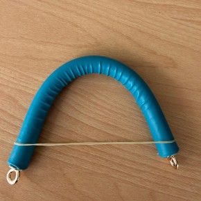 Çanta Aksesuar 27 cm Rulo Model Suni Deri Turkuaz Çanta Sapı Light Gold Metalli