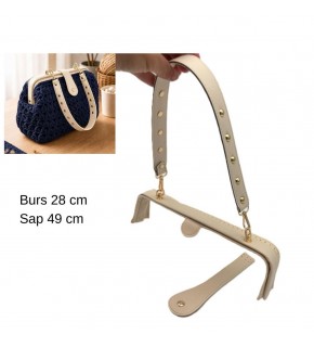 Çanta Aksesuar 28 Cm Lüks Model Çanta Seti Krem Light Gold Metalli