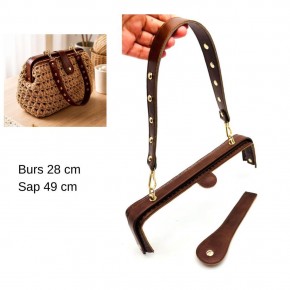 Çanta Aksesuar 28 Cm Lüks Model Çanta Seti Taba Light Gold Metalli