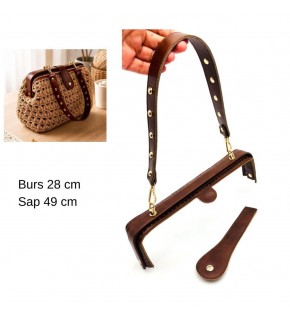 Çanta Aksesuar 28 Cm Lüks Model Çanta Seti Taba Light Gold Metalli
