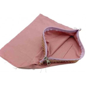 Çanta Aksesuar 28X28 Cm Dikilmiş Fermuarlı Astar Açık Gül Kurusu