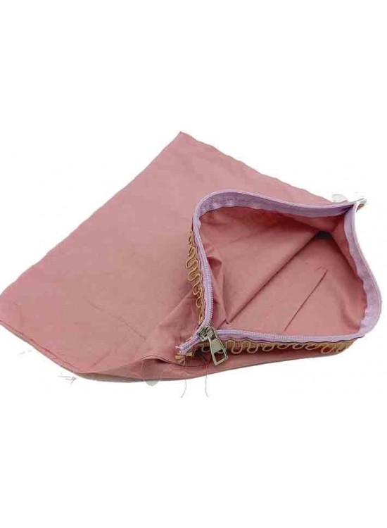 Çanta Aksesuar 28X28 Cm Dikilmiş Fermuarlı Astar Açık Gül Kurusu