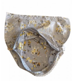 Çanta Aksesuar 28X28 Cm Dikilmiş Fermuarlı Astar Gri Zemin Çiçekli