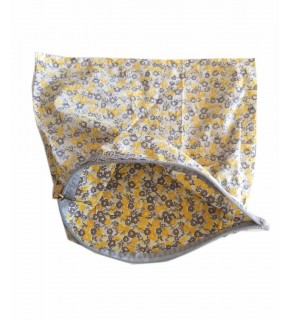 Çanta Aksesuar 28X28 Cm Dikilmiş Fermuarlı Astar Sarı Çiçek Desen