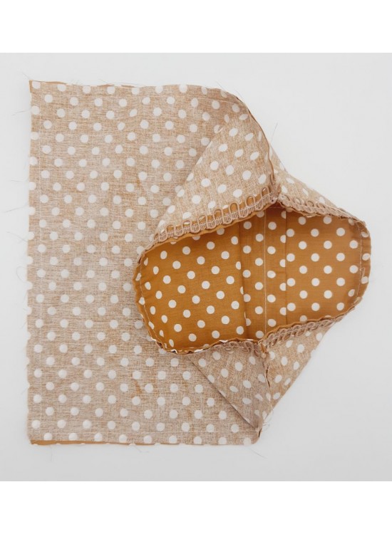 Çanta Aksesuar 28X28 Cm Fermuarsız Dikilmiş Astar Hardal Sarı Puantiyeli