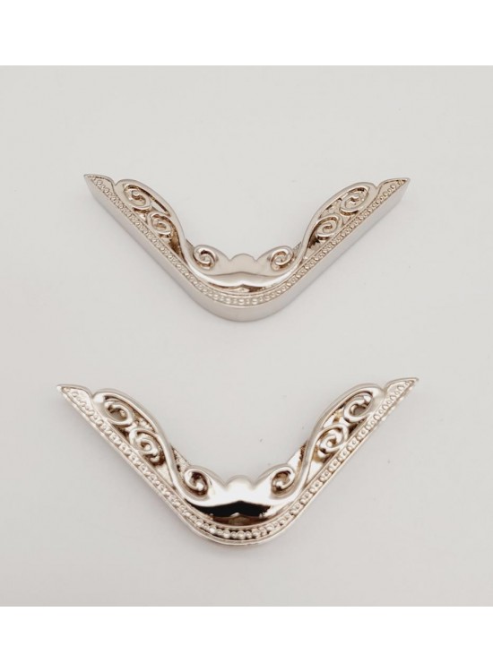 Çanta Aksesuar 2Li Gümüş Renk Köşe Aparatı Süslü Model