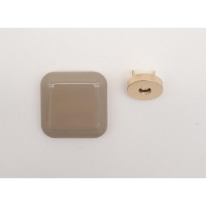 Çanta Aksesuar 3.5 cm Kare Akrilikli Koyu Bej Renk Light Gold Mıknatıslı Kilit