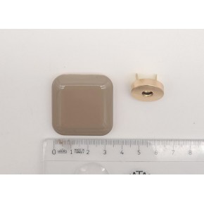 Çanta Aksesuar 3.5 cm Kare Akrilikli Koyu Bej Renk Light Gold Mıknatıslı Kilit
