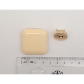 Çanta Aksesuar 3.5 cm Kare Akrilikli Krem Renk Light Gold Mıknatıslı Kilit