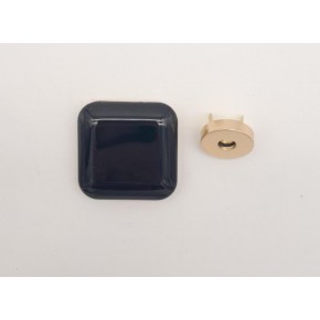 Çanta Aksesuar 3.5 cm Kare Akrilikli Siyah Renk Light Gold Mıknatıslı Kilit
