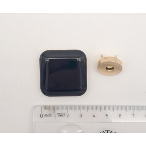 Çanta Aksesuar 3.5 cm Kare Akrilikli Siyah Renk Light Gold Mıknatıslı Kilit