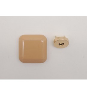 Çanta Aksesuar 3.5 cm Kare Akrilikli Sütlü Kahve Renk Light Gold Mıknatıslı Kilit