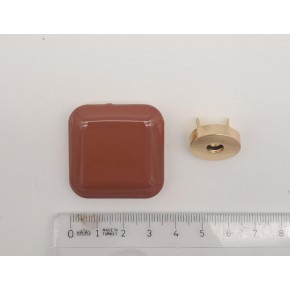 Çanta Aksesuar 3.5 cm Kare Akrilikli Taba Renk Light Gold Mıknatıslı Kilit