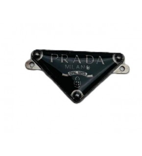 Çanta Aksesuar 3.5x2 Cm Prada Metal Plaka Etiket Süs Füme Metalli