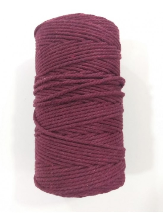 Çanta Aksesuar 3 Büküm Makrome İpi Bordo