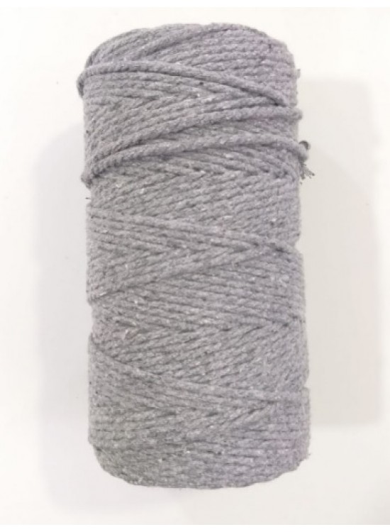 Çanta Aksesuar 3 Büküm Makrome İpi Gri