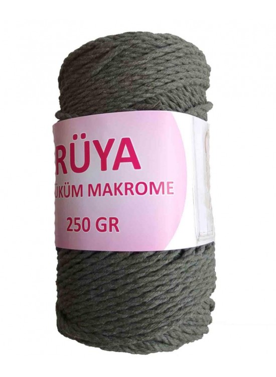 Çanta Aksesuar 3 Büküm Makrome İpi Haki Renk No:8