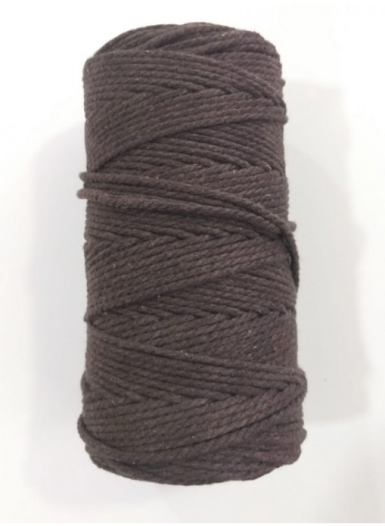 Çanta Aksesuar 3 Büküm Makrome İpi Koyu Kahve